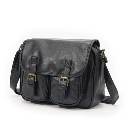 Fashion Japan Style Men's Messenger Bag Soft PU Leather Crossbody Messenger Bag Men Satchels Crossbody Bag Mens Shoulder Bags