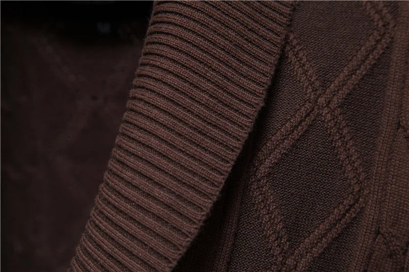 AIOPESON Cotton Argyle Cardigan Men Casual Single Breasted Solid Color Business Mens Cardigans New Winter Fashion Sweater Man