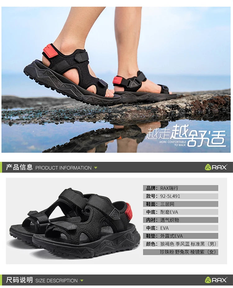 RAX Mens Sports Sandals Summer Outdoor Beach Sandals Men Aqua Trekking Water shoes women Upstream Shoes Women sports  Shoes
