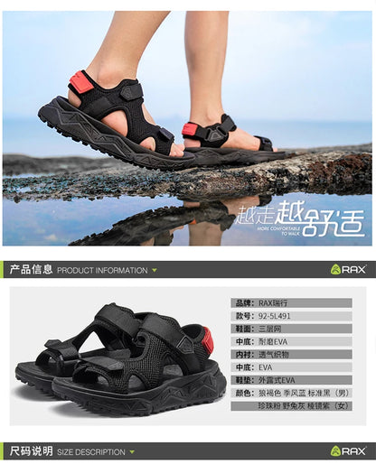 RAX Mens Sports Sandals Summer Outdoor Beach Sandals Men Aqua Trekking Water shoes women Upstream Shoes Women sports  Shoes