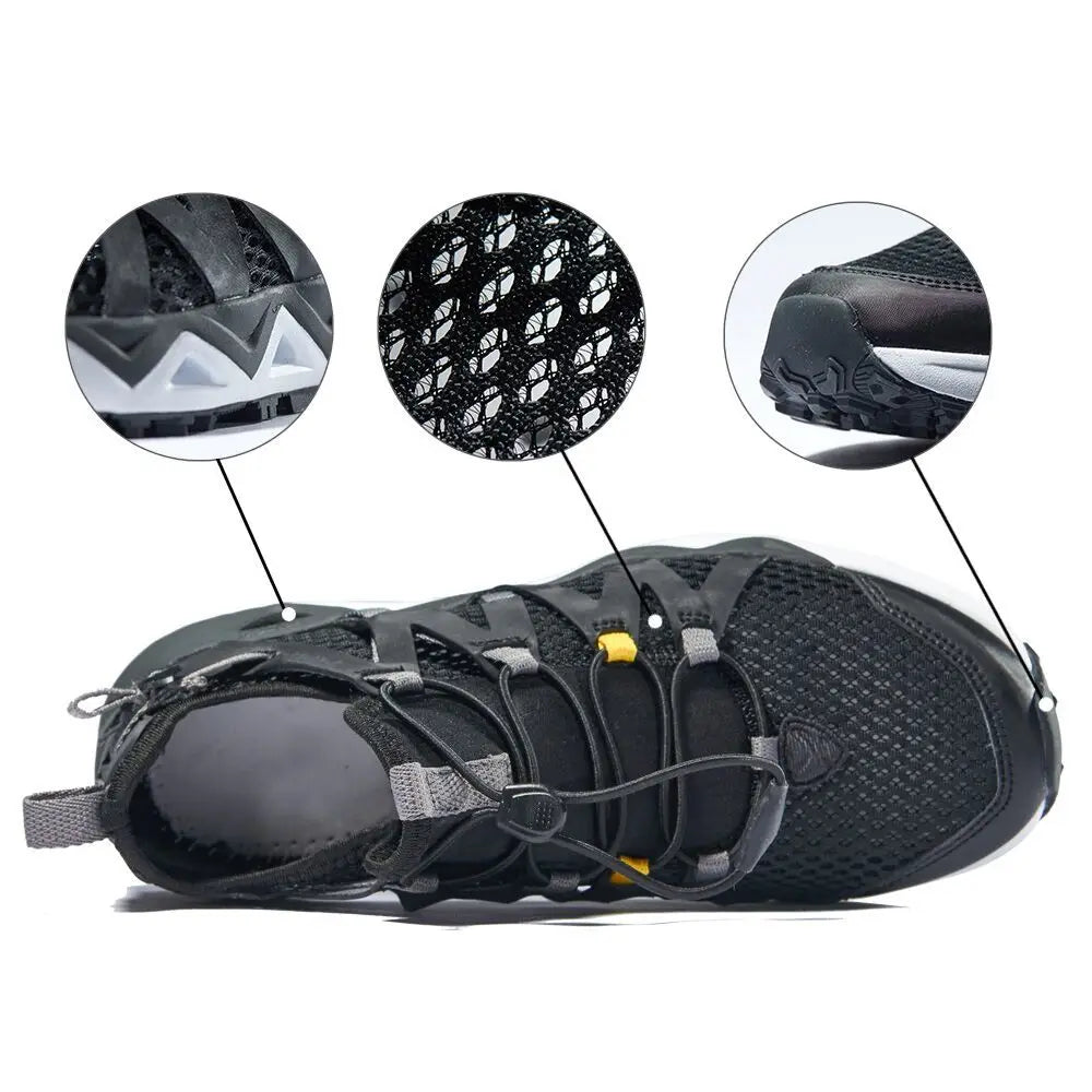 Rax Men's Aqua Upstreams Shoes Quick-drying Breathble Fishing Shoes Women Hole PU Insole Anti-slip Water Shoes