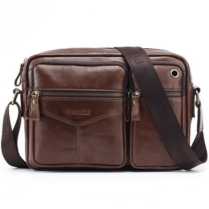 New 2025 Men Genuine Leather Shoulder Bag Casual Leather Men's Pad Messenger Bag Male Business Crossbody Bag Hot Handbag for Men