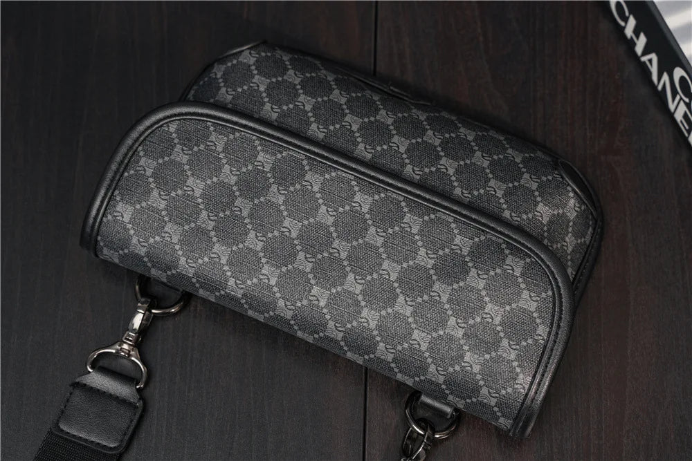 Brand Design Shoulder Bag Men Crossbody Bag Fashion Business PU Leather Shoulder Bag Male Mobile Phone Bag Purses Handbags New