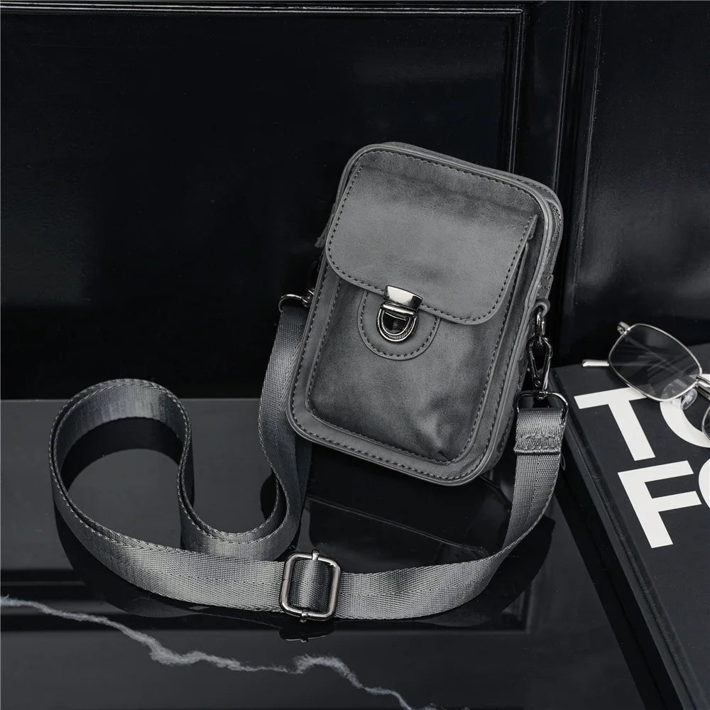 Vintage Mini Men's Crossbody Bag Fashion Shoulder Bag Men Mobile Phone Bag Casual Handbags Small Crossbody Shoulder Bag For Men