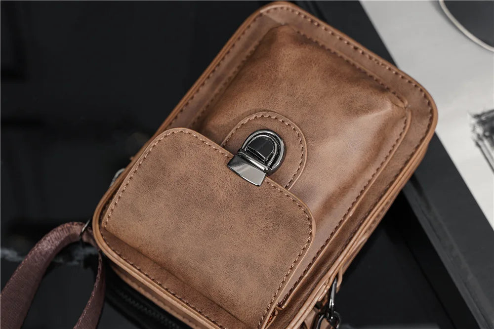 Vintage Mini Men's Crossbody Bag Fashion Shoulder Bag Men Mobile Phone Bag Casual Handbags Small Crossbody Shoulder Bag For Men