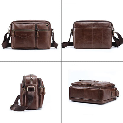 New 2025 Men Genuine Leather Shoulder Bag Casual Leather Men's Pad Messenger Bag Male Business Crossbody Bag Hot Handbag for Men