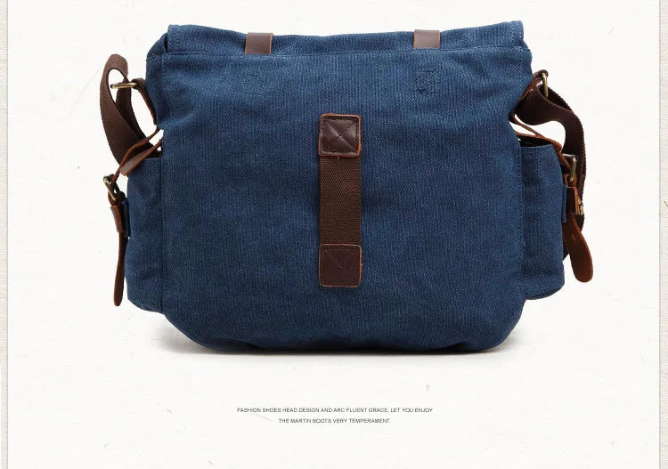 2025 Fashion Vintage Leather Canvas Women's Men's Messenger Bag Cotton Canvas Crossbody Bag Men Shoulder Bag Sling Casual Bag