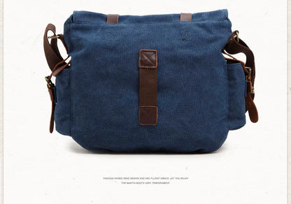 2025 Fashion Vintage Leather Canvas Women's Men's Messenger Bag Cotton Canvas Crossbody Bag Men Shoulder Bag Sling Casual Bag