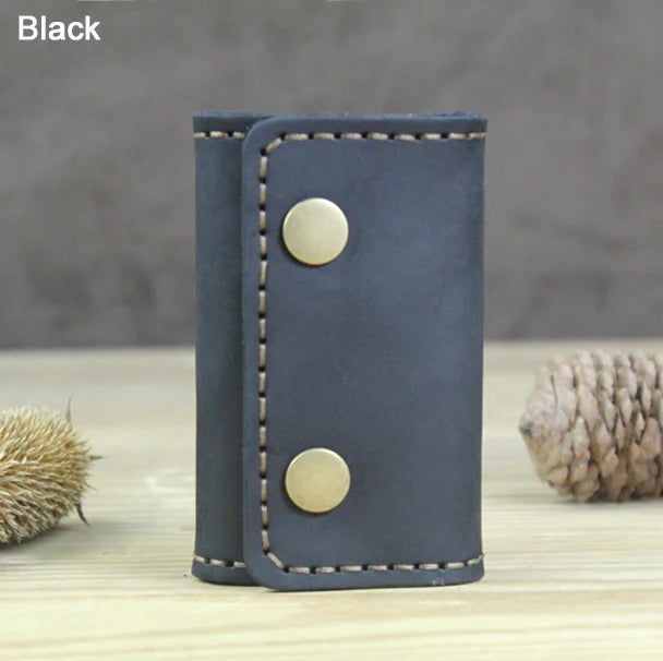 FANCODI Handmade Vintage Genuine Leather Key Holder Men keyChain Cover Leather Key Wallet Men key case bag Women Key Organizer