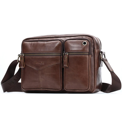 New 2025 Men Genuine Leather Shoulder Bag Casual Leather Men's Pad Messenger Bag Male Business Crossbody Bag Hot Handbag for Men