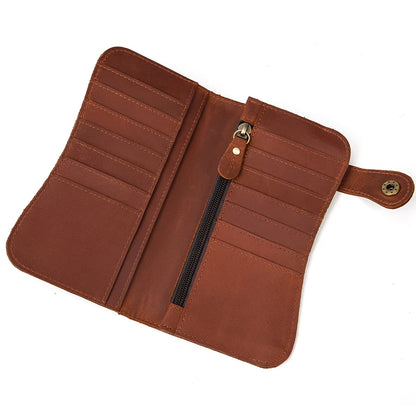 Newsbirds Genuine Leather Long Wallet Wrist Belt Strap Chain Wallet Christmas Gift Wallet gift men woman wallets Clip Purse
