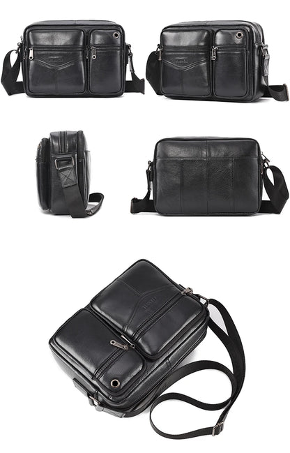 New 2025 Men Genuine Leather Shoulder Bag Casual Leather Men's Pad Messenger Bag Male Business Crossbody Bag Hot Handbag for Men