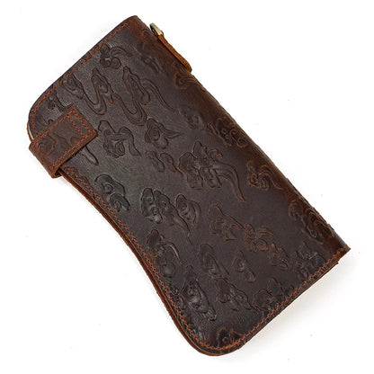 Newsbirds Genuine Leather Long Wallet Wrist Belt Strap Chain Wallet Christmas Gift Wallet gift men woman wallets Clip Purse
