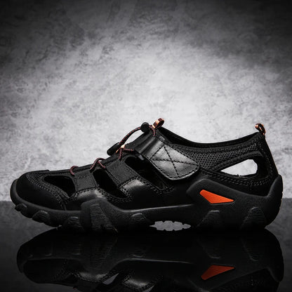 Summer Luxury Sandals Men Breathable Genuine Leather Outdoor Sandalias Trekking Casual Beach Shoes Male Loafers Big Size 38-48