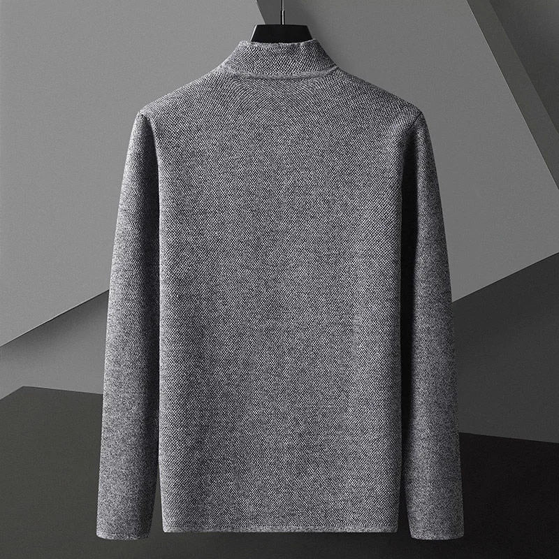 2025 Cardigan Jacket Men Solid Color Knitted Casual Stand Collar Slim Fit Cardigan Coat Mens Sweater Jacket Khaki Black Gray 4Xl
