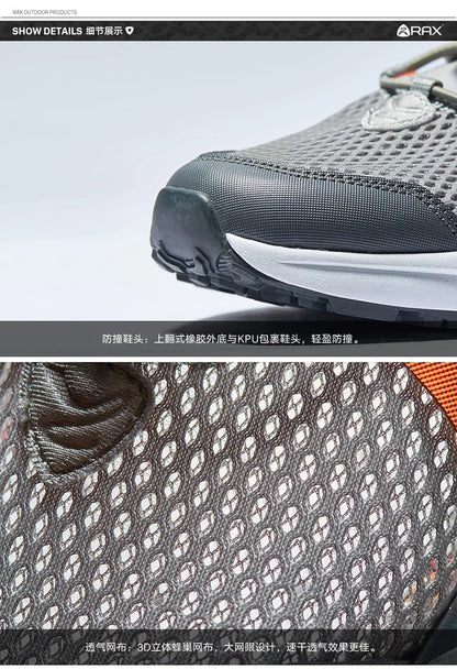 Rax Men's Aqua Upstreams Shoes Quick-drying Breathble Fishing Shoes Women Hole PU Insole Anti-slip Water Shoes