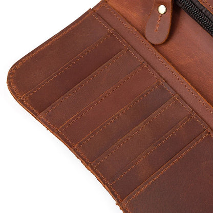 Newsbirds Genuine Leather Long Wallet Wrist Belt Strap Chain Wallet Christmas Gift Wallet gift men woman wallets Clip Purse