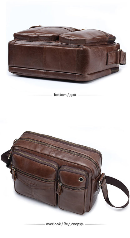 New 2025 Men Genuine Leather Shoulder Bag Casual Leather Men's Pad Messenger Bag Male Business Crossbody Bag Hot Handbag for Men
