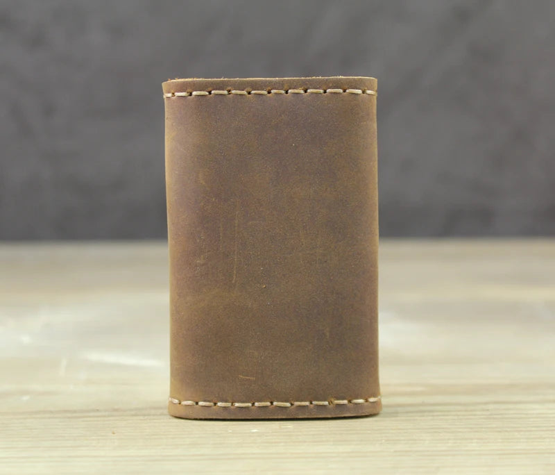 FANCODI Handmade Vintage Genuine Leather Key Holder Men keyChain Cover Leather Key Wallet Men key case bag Women Key Organizer