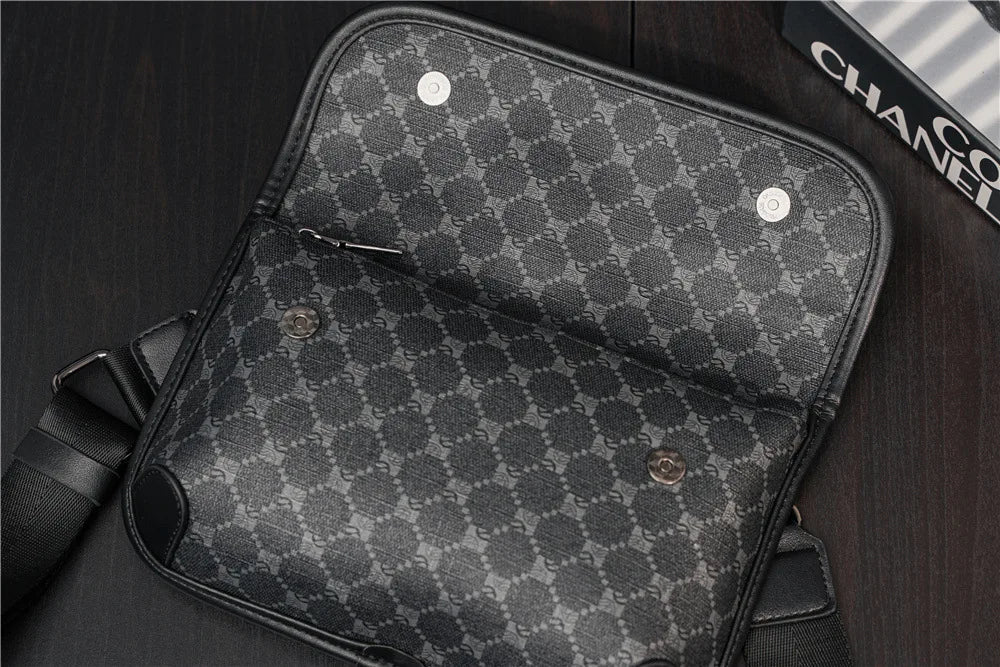 Brand Design Shoulder Bag Men Crossbody Bag Fashion Business PU Leather Shoulder Bag Male Mobile Phone Bag Purses Handbags New