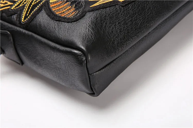 Embroidery Bee Crossbody Shoulder Bag Men Fashion Multifunction Clutch Bag Men Shoulder Bag Crossbody Messenger Bag Man Handbag