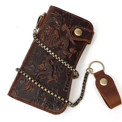 Newsbirds Genuine Leather Long Wallet Wrist Belt Strap Chain Wallet Christmas Gift Wallet gift men woman wallets Clip Purse