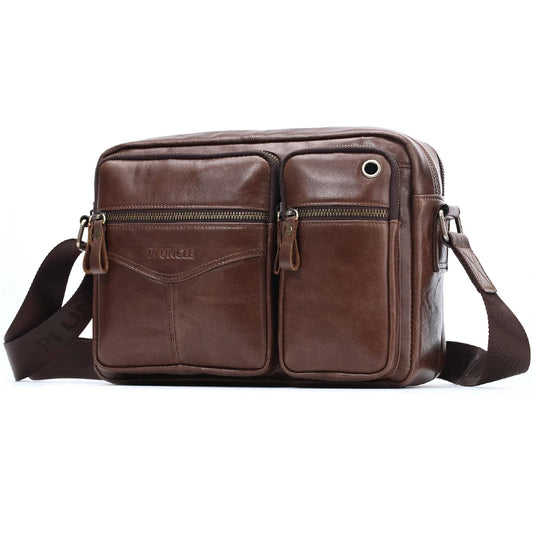 New 2025 Men Genuine Leather Shoulder Bag Casual Leather Men's Pad Messenger Bag Male Business Crossbody Bag Hot Handbag for Men