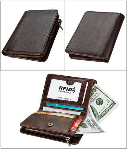 Men Name Engraving Short Wallets Casual Fashion Genuine Leather Male Zipper Purses Coin ID Card Holder Pocket Wallets For Men