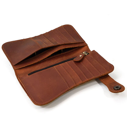 Newsbirds Genuine Leather Long Wallet Wrist Belt Strap Chain Wallet Christmas Gift Wallet gift men woman wallets Clip Purse