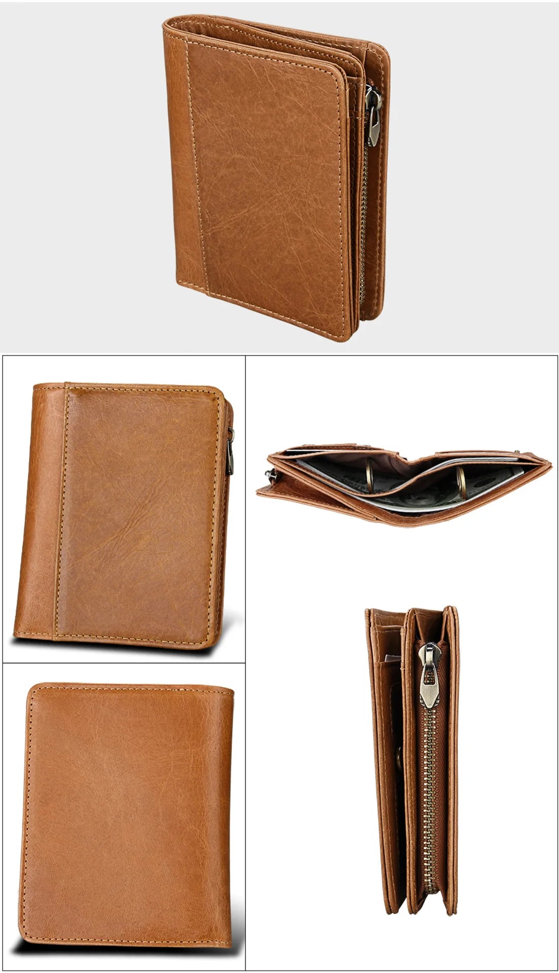 Men Name Engraving Short Wallets Casual Fashion Genuine Leather Male Zipper Purses Coin ID Card Holder Pocket Wallets For Men