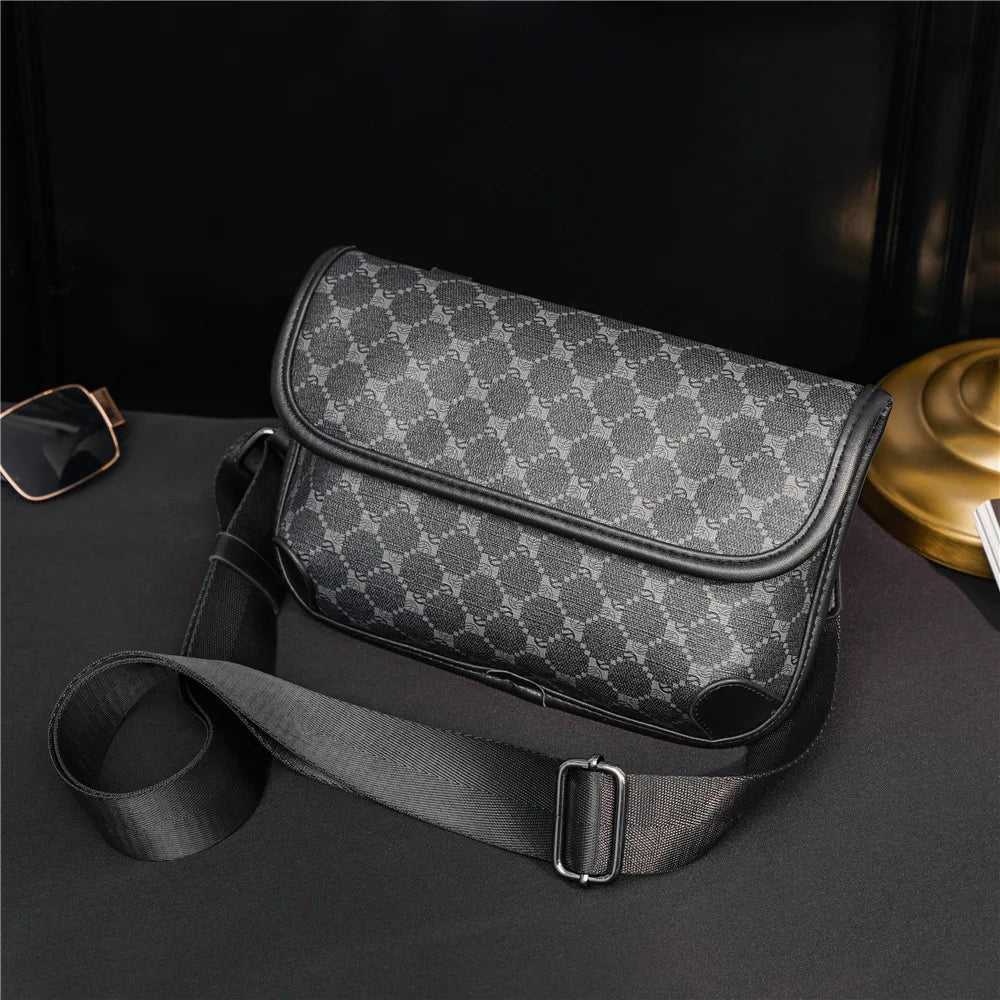 Brand Design Shoulder Bag Men Crossbody Bag Fashion Business PU Leather Shoulder Bag Male Mobile Phone Bag Purses Handbags New