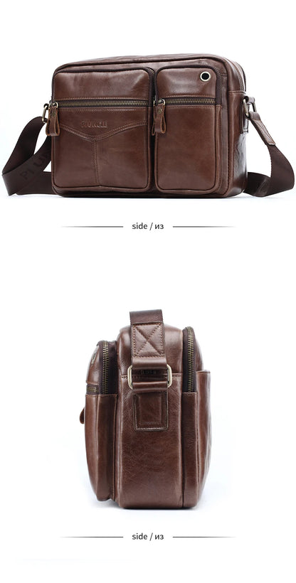 New 2025 Men Genuine Leather Shoulder Bag Casual Leather Men's Pad Messenger Bag Male Business Crossbody Bag Hot Handbag for Men