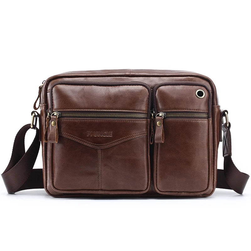 New 2025 Men Genuine Leather Shoulder Bag Casual Leather Men's Pad Messenger Bag Male Business Crossbody Bag Hot Handbag for Men