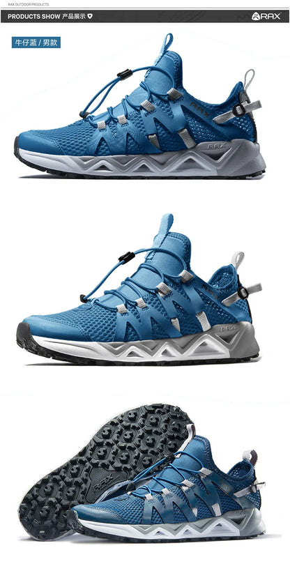Rax Men's Aqua Upstreams Shoes Quick-drying Breathble Fishing Shoes Women Hole PU Insole Anti-slip Water Shoes