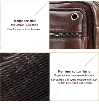 New 2025 Men Genuine Leather Shoulder Bag Casual Leather Men's Pad Messenger Bag Male Business Crossbody Bag Hot Handbag for Men