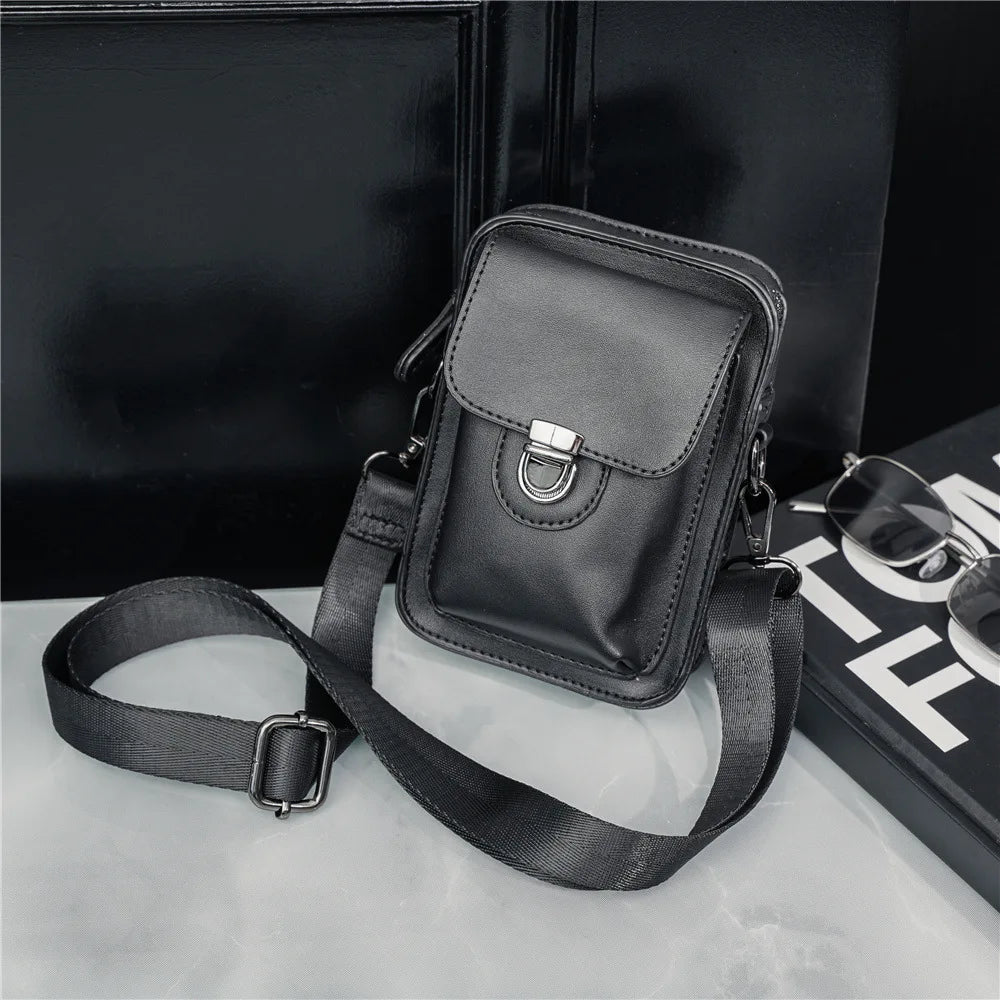Vintage Mini Men's Crossbody Bag Fashion Shoulder Bag Men Mobile Phone Bag Casual Handbags Small Crossbody Shoulder Bag For Men