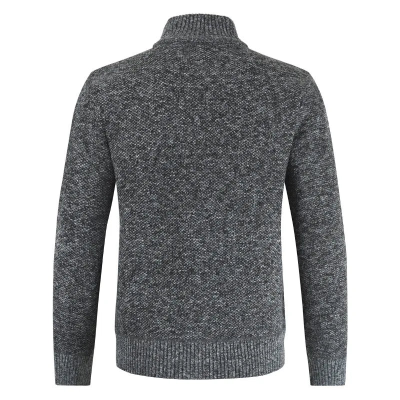 New Autumn Winter Jacket Men Coats Solid Slim Fit Thick Fleece Coats Men Jacket Casual Stand Collar Zip Jacket Men