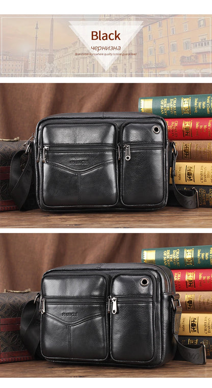 New 2025 Men Genuine Leather Shoulder Bag Casual Leather Men's Pad Messenger Bag Male Business Crossbody Bag Hot Handbag for Men