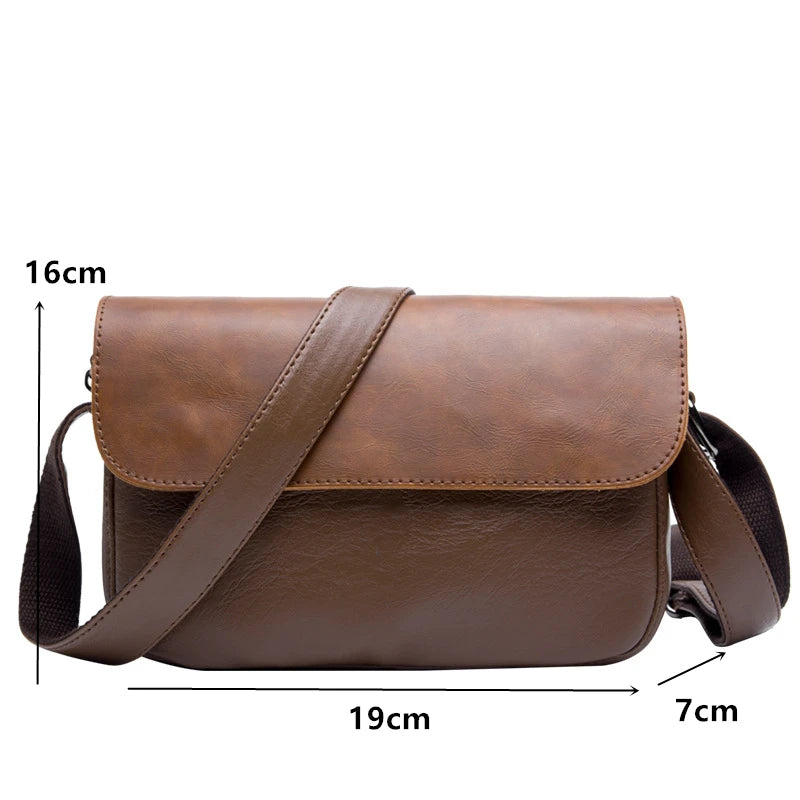 Fashion Japan Style Men's Messenger Bag Soft PU Leather Crossbody Messenger Bag Men Satchels Crossbody Bag Mens Shoulder Bags