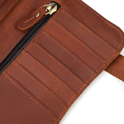 Newsbirds Genuine Leather Long Wallet Wrist Belt Strap Chain Wallet Christmas Gift Wallet gift men woman wallets Clip Purse