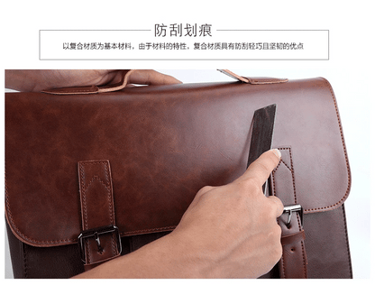 Retro Fashion Messenger Bag Men Luxury PU Leather Crossbody Bags Men Handbag Briefcases Laptop Bag Men Shoulder Messenger Bags