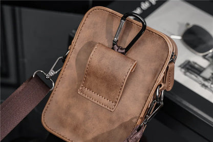 Vintage Mini Men's Crossbody Bag Fashion Shoulder Bag Men Mobile Phone Bag Casual Handbags Small Crossbody Shoulder Bag For Men