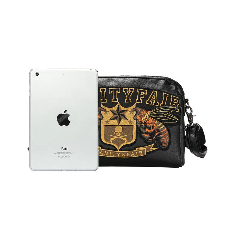 Embroidery Bee Crossbody Shoulder Bag Men Fashion Multifunction Clutch Bag Men Shoulder Bag Crossbody Messenger Bag Man Handbag