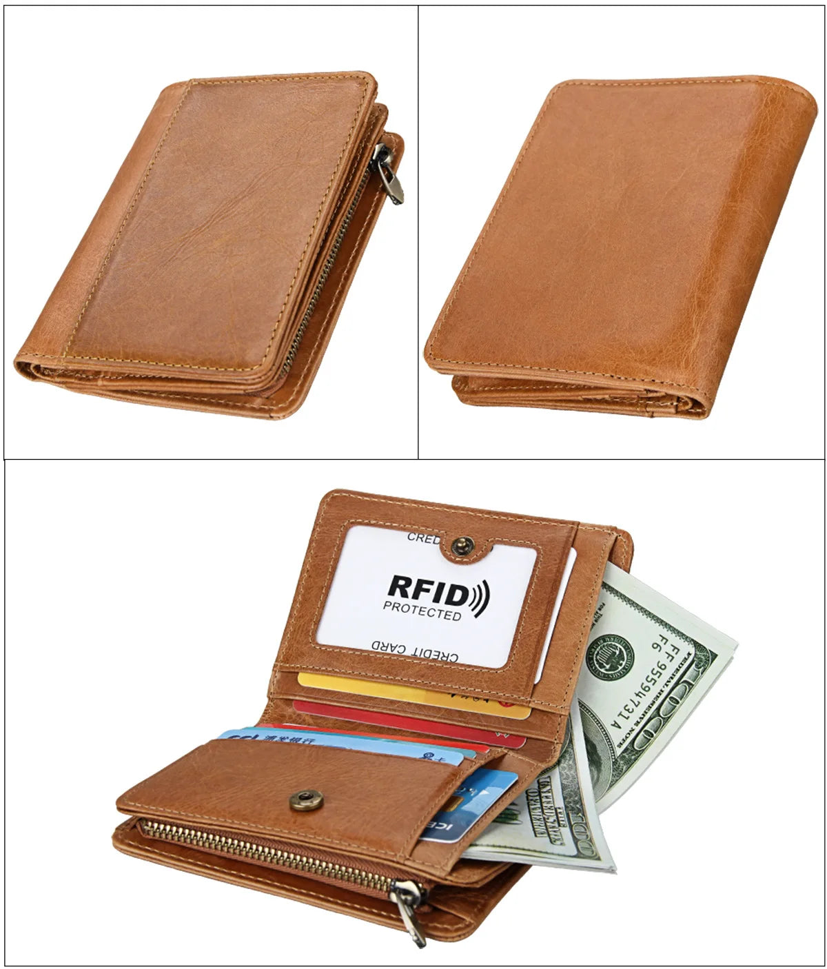 Men Name Engraving Short Wallets Casual Fashion Genuine Leather Male Zipper Purses Coin ID Card Holder Pocket Wallets For Men