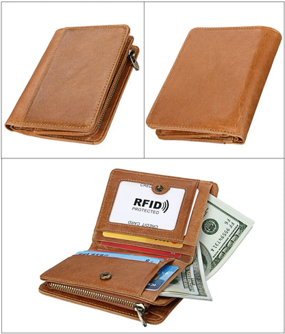 Men Name Engraving Short Wallets Casual Fashion Genuine Leather Male Zipper Purses Coin ID Card Holder Pocket Wallets For Men
