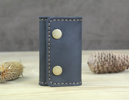 FANCODI Handmade Vintage Genuine Leather Key Holder Men keyChain Cover Leather Key Wallet Men key case bag Women Key Organizer