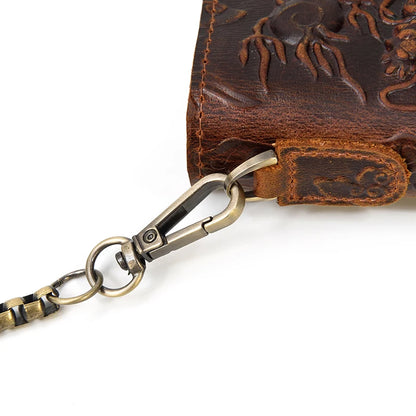 Newsbirds Genuine Leather Long Wallet Wrist Belt Strap Chain Wallet Christmas Gift Wallet gift men woman wallets Clip Purse