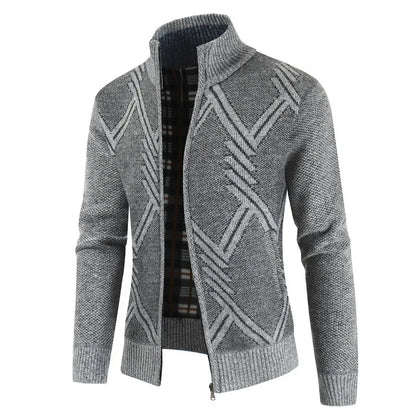 New Autumn Winter Jacket Men Coats Solid Slim Fit Thick Fleece Coats Men Jacket Casual Stand Collar Zip Jacket Men