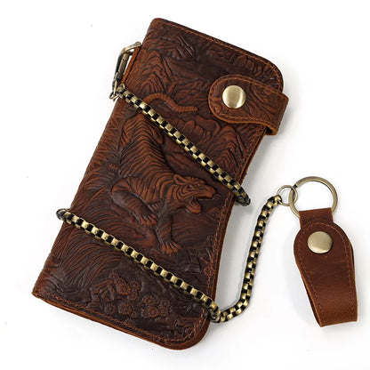 Newsbirds Genuine Leather Long Wallet Wrist Belt Strap Chain Wallet Christmas Gift Wallet gift men woman wallets Clip Purse