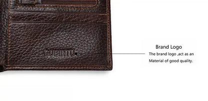 High Quality Retro Men Wallets Name Engraving Genuine Cow Leather Zipper Coin Pocket Card Holder Simple Purses For Male